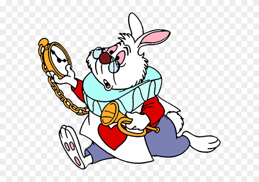 White Rabbit Alice Running Clipart