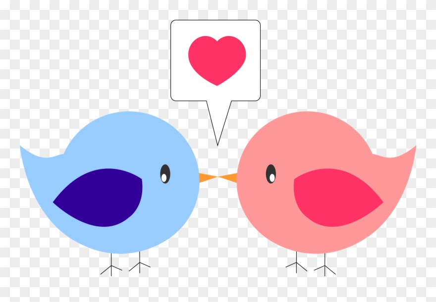 Clip Art, Cute Birds, Little Birds, Ticket Invitation, - Passaros Azul E Rosa - Png Download
