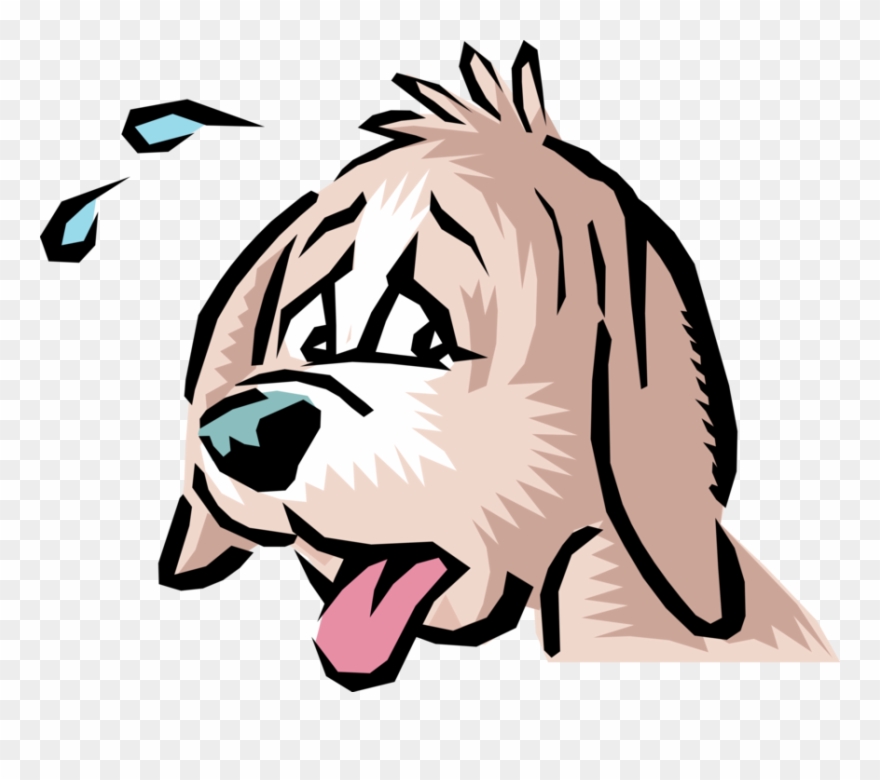 Vector Illustration Of Cartoon Exhausted Pet Dog Panting - Animal In Pain Clipart - Png Download