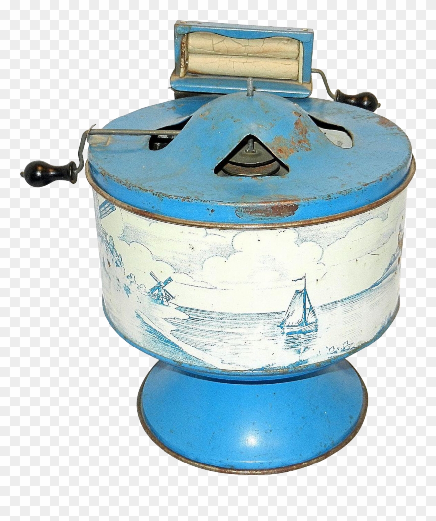 Wolverine Delft Dutch Blue Tin Litho Toy - Lid Clipart