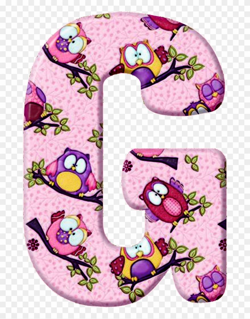 Alfabeto Decorativo Com Corujas Clipart