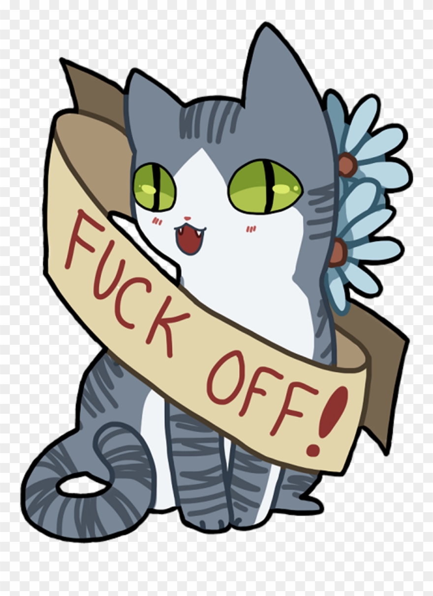 Report Abuse - Fuck Off Cat Illustration Clipart