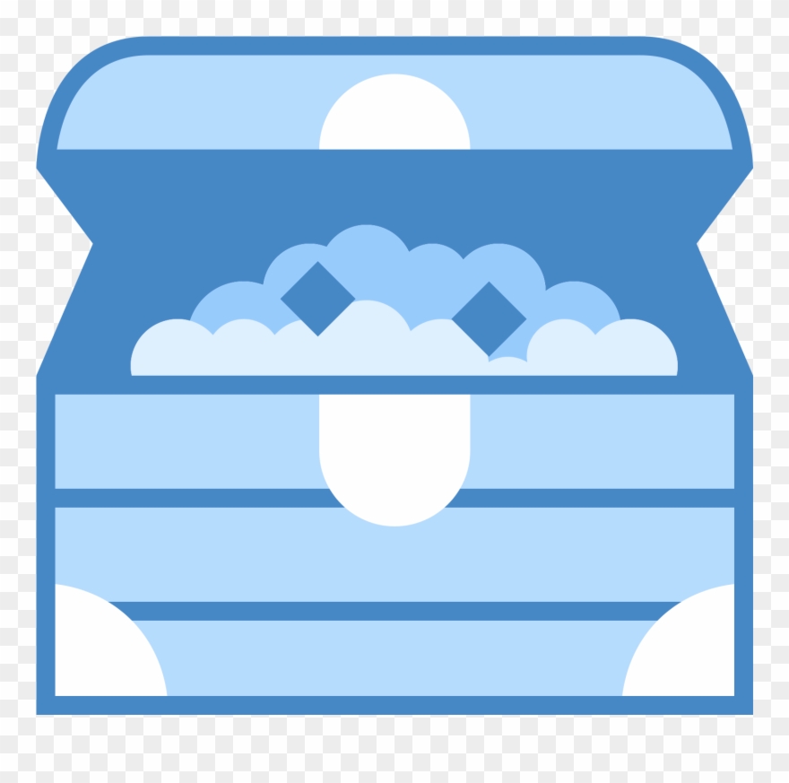 Chest Clipart Svg - Treasure Chest Icon Blue - Png Download