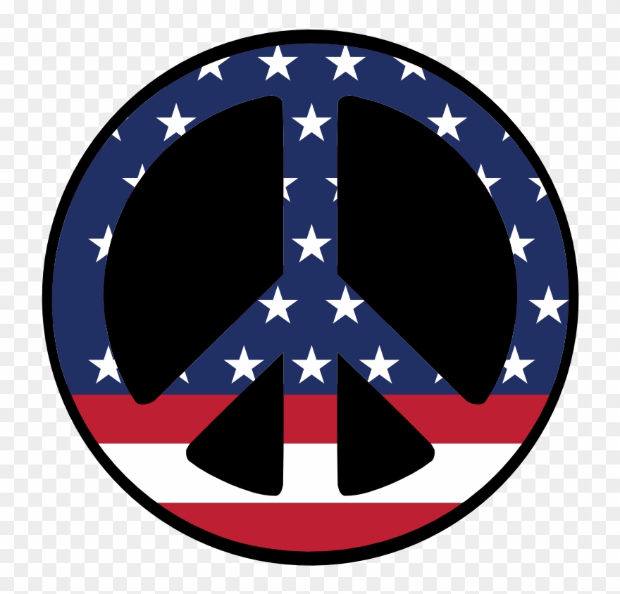 Us 43 Star Flag Peace Symbol B Scallywag Peacesymbol - Peace Symbols Clipart
