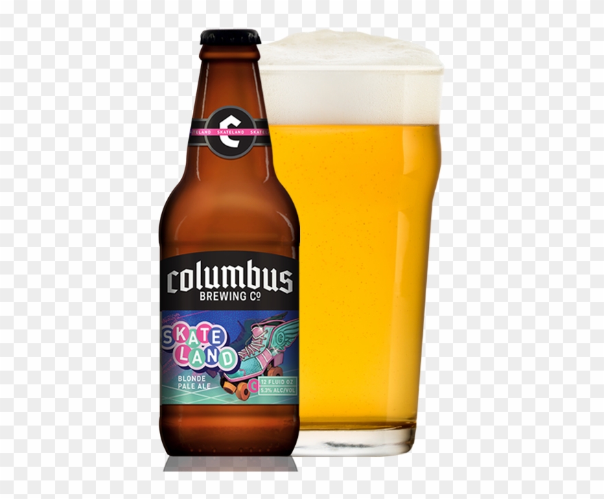 Cbc Skateland Bottle And Glass - Columbus Brewing Insane Wanderer Clipart