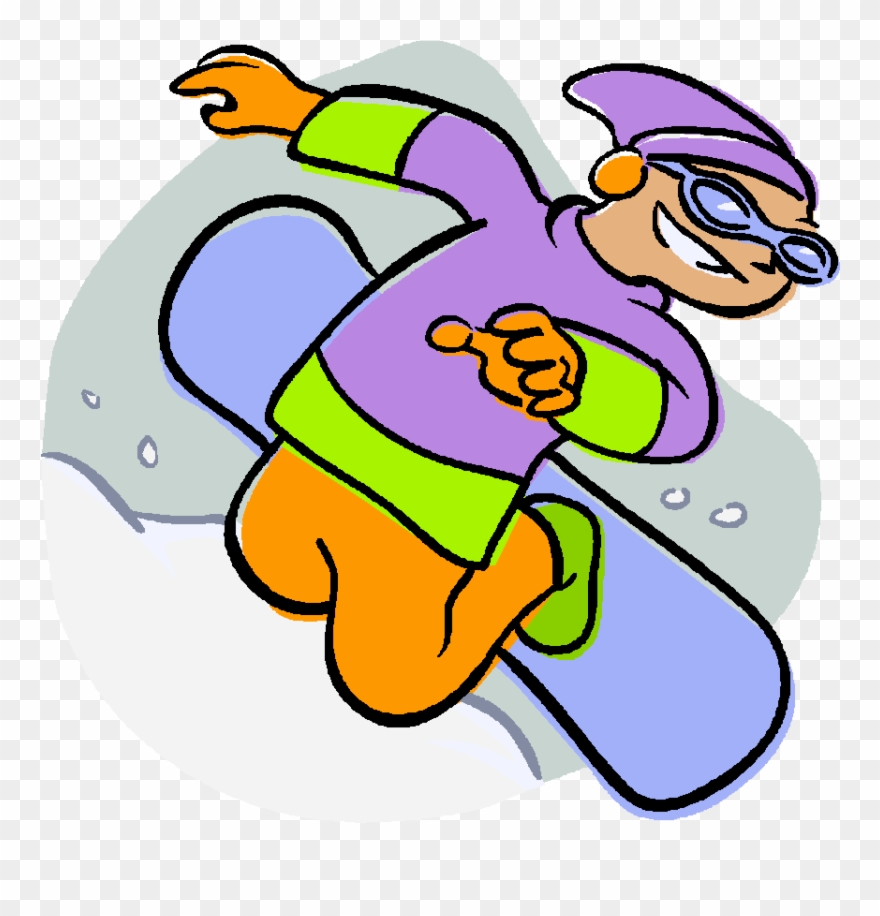 Snowboard Snowboarding - Cartoon Clipart