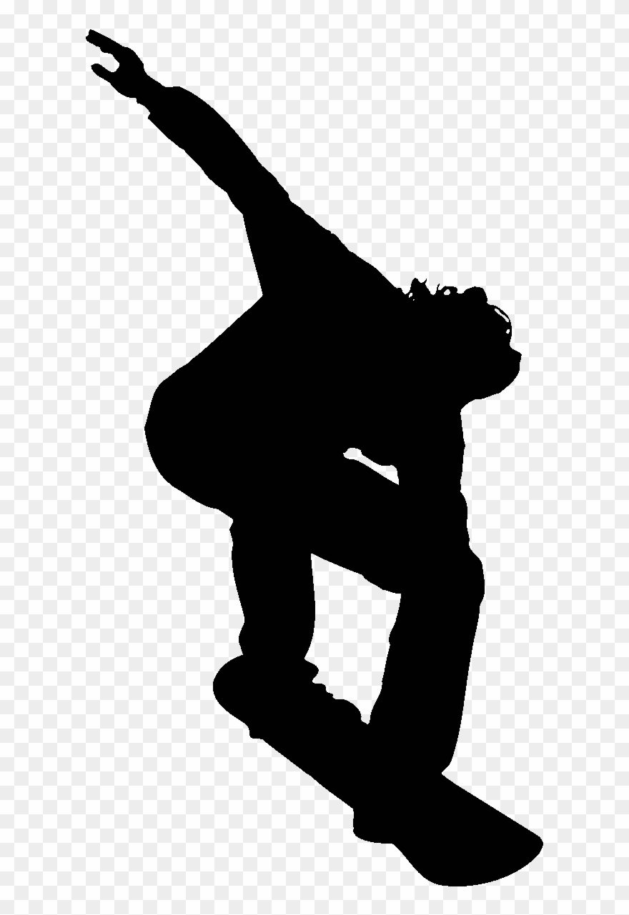 Sticker Silhouette Joueur De Skateboard 1 Ambiance - Silhouette Clipart