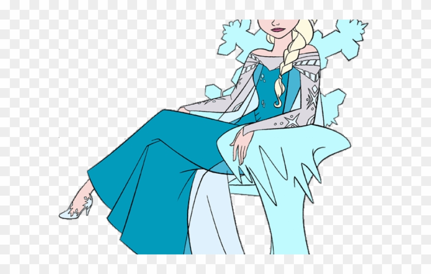 Animated Frozen Cliparts - Elsa Frozen Sitting - Png Download