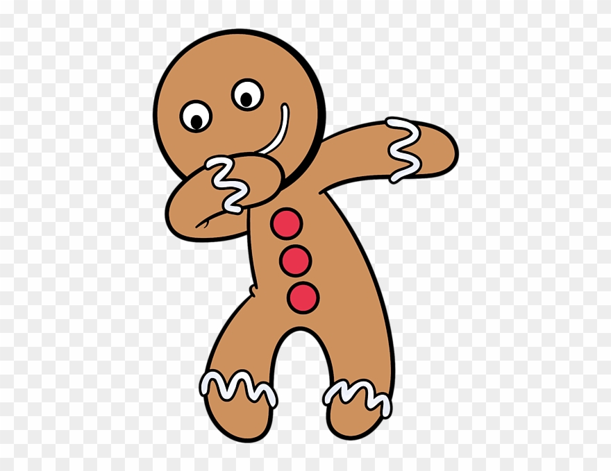 Bleed Area May Not Be Visible - Dabbing Gingerbread Man Clipart