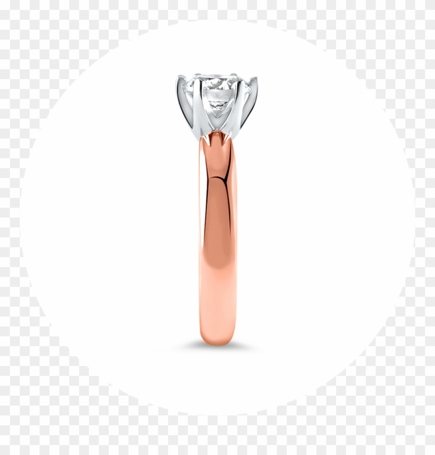 Rose Gold 6 Prong Tulip Head Forever One Engagement - Illustration Clipart
