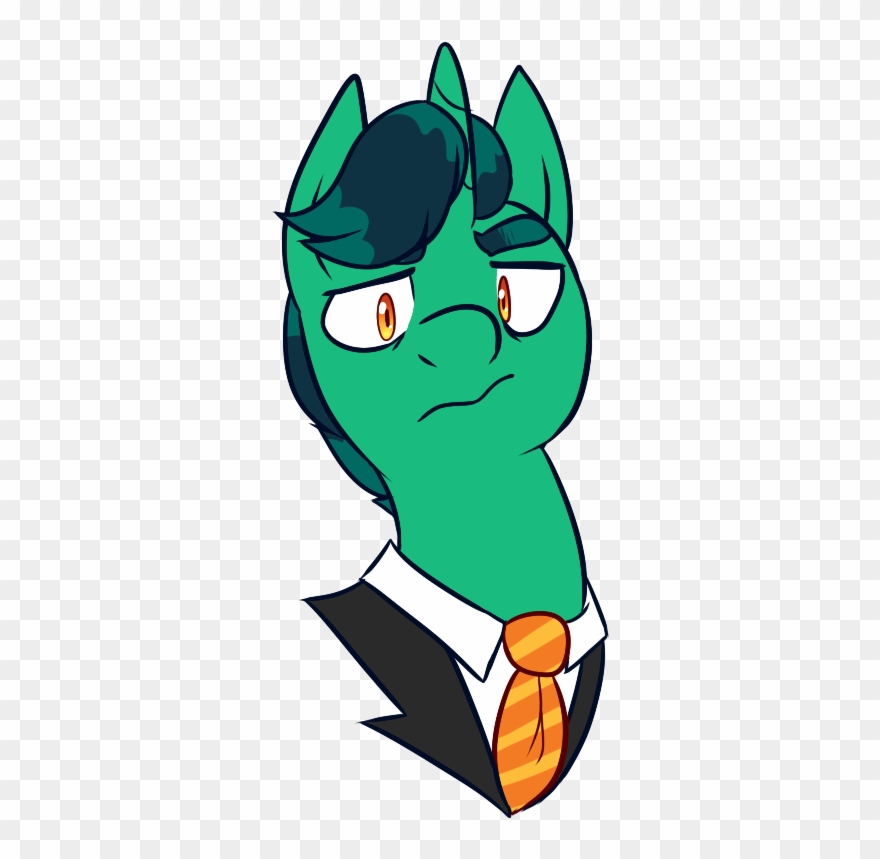 Caballerial, Bust, Colored Pupils, Dad Horse, Green, - Cartoon Clipart