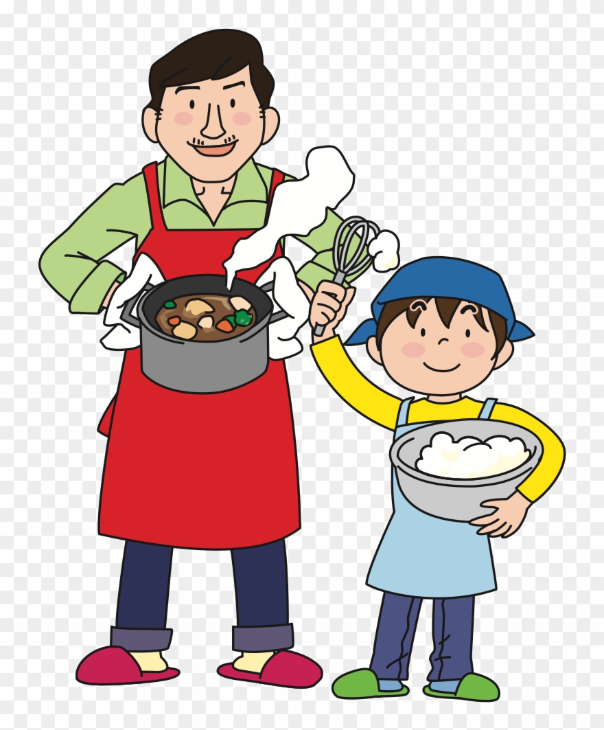 Cooking With Dad - 料理 男 イラスト 無料 Clipart