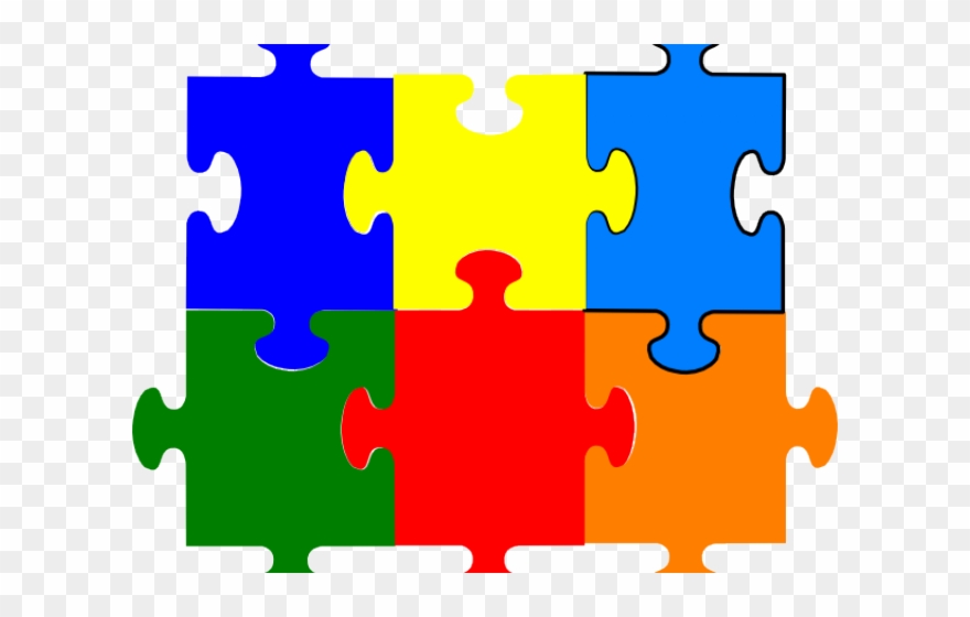 Colored Blank Puzzle Pieces Clipart