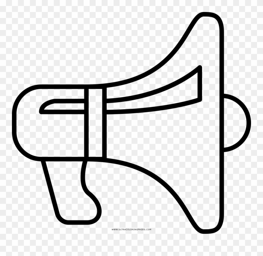 Loudspeaker Coloring Page - Line Art Clipart