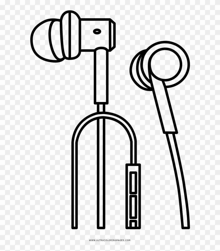 Drawn Headphones Coloring Page - Ear Phones Coloring Page Clipart