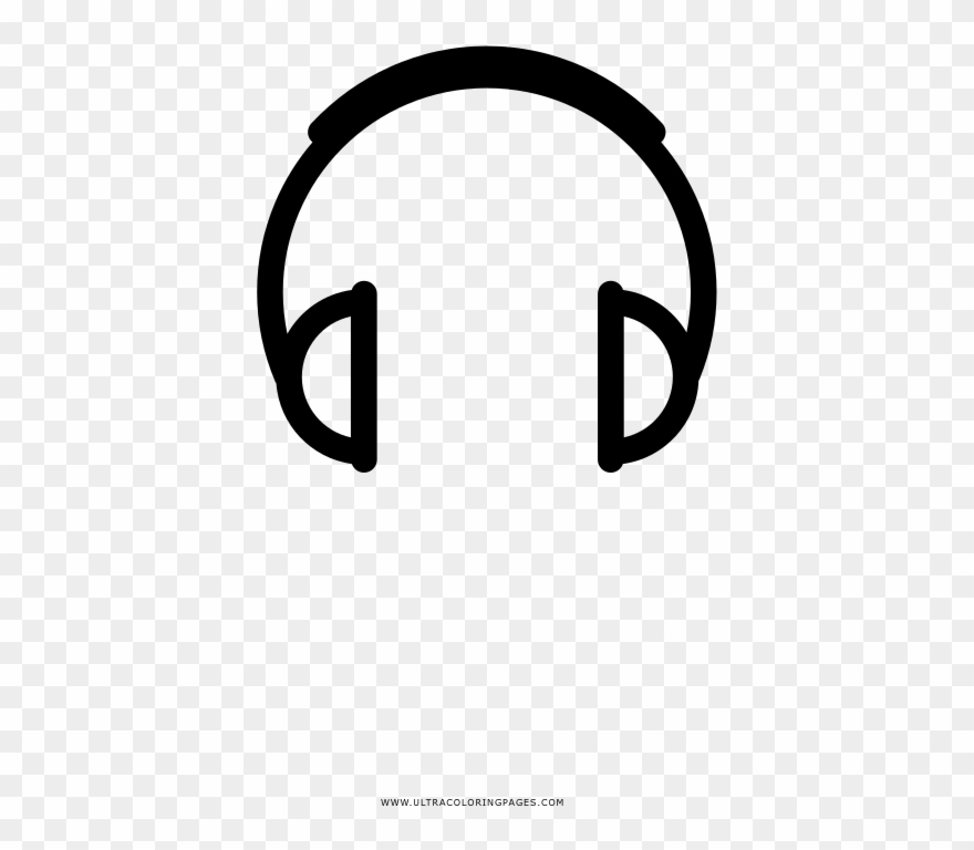 Headphones Coloring Page - Circle Clipart