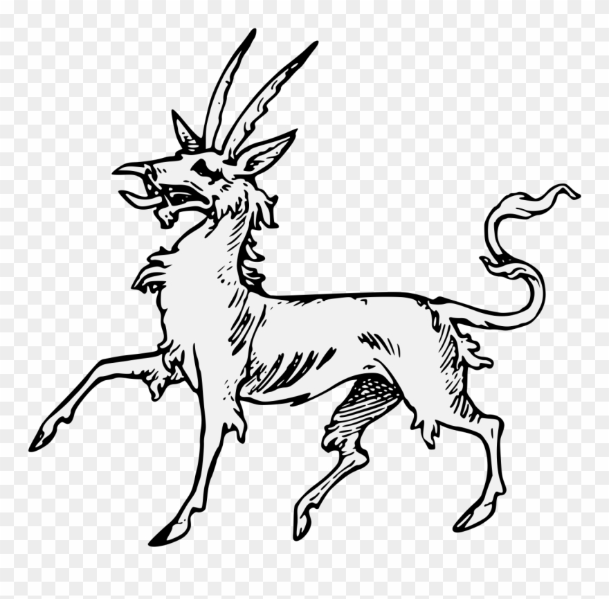 Antelope Passant - Heraldic Antelope Clipart