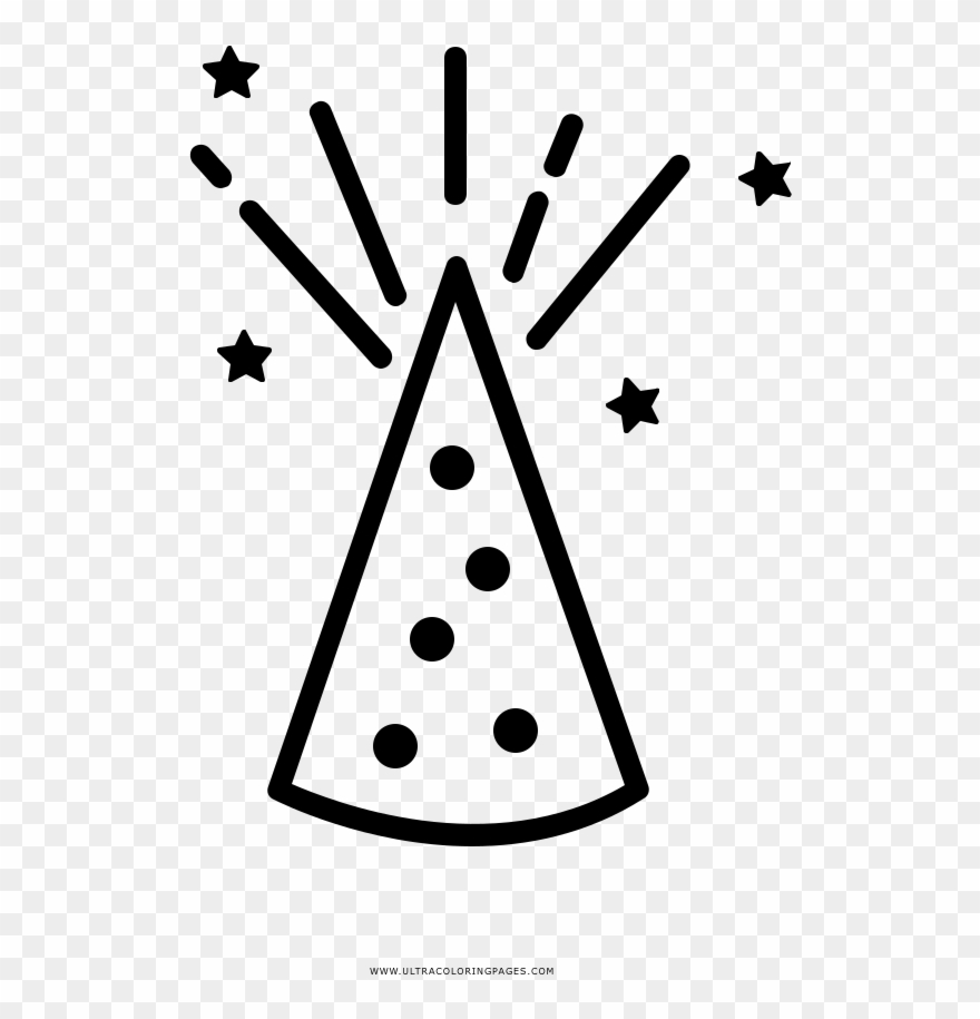 Party Hat Coloring Page Clipart