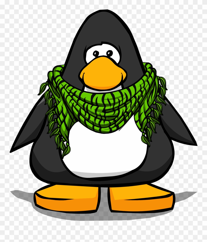 Scarf Clipart Green Scarf - Penguin From Club Penguin - Png Download