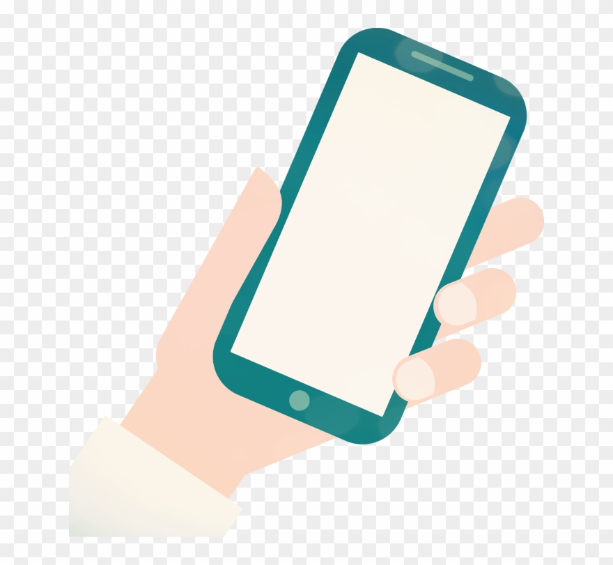 Cell Phone Icon Png Transparent - Person Holding Phone Clipart