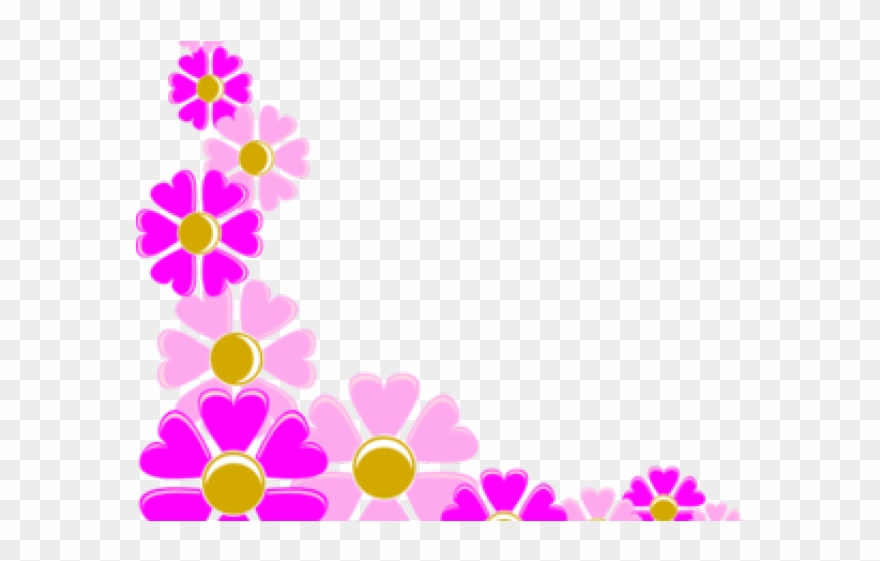 Pink Flower Clipart Flower Decoration - Clip Art Flowers Border Png Transparent Png