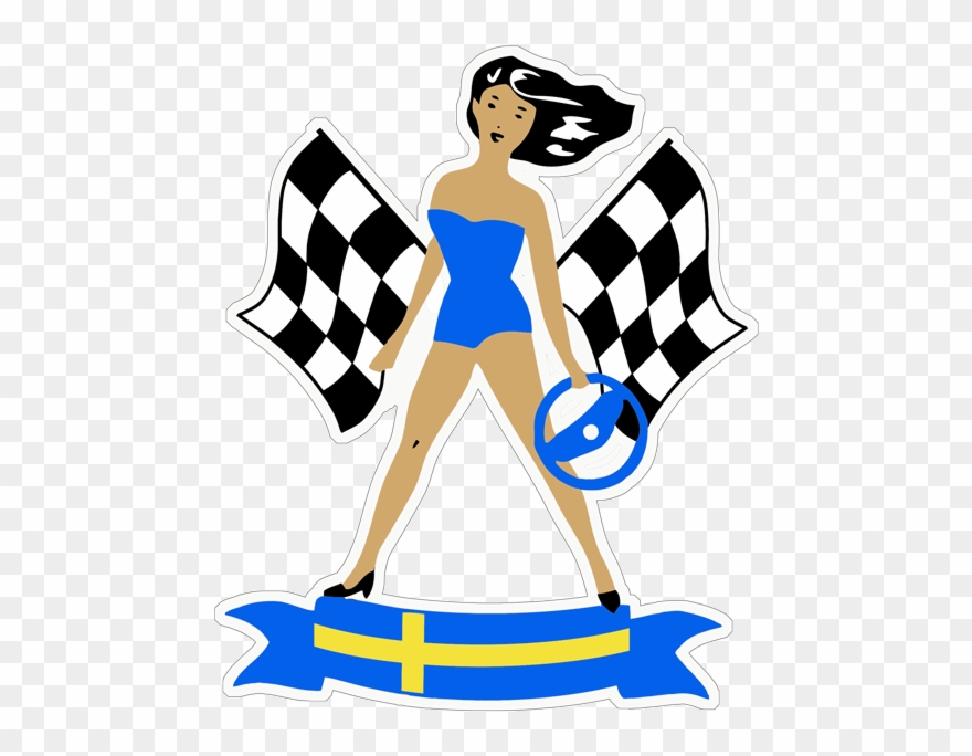 New Pin Up Girl Swedish Flag - Trucks Volvo Logo Design Clipart