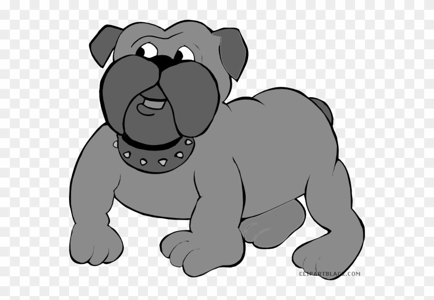 Bulldog Animal Free Black White Clipart Images Clipartblack - Download Gambar Animasi Anjing - Png Download