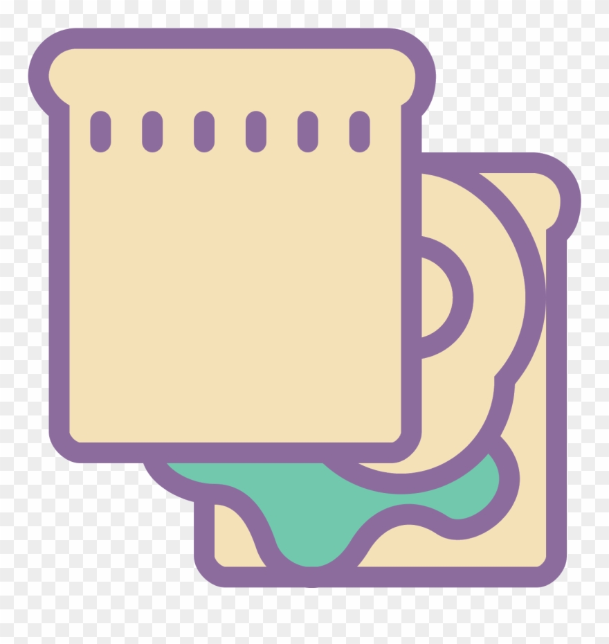 Sandwich With Fried Egg Icon Clipart