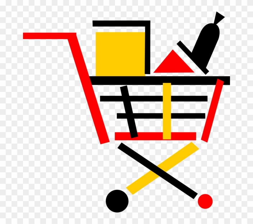 Vector Illustration Of Supermarket Grocery Store Shopping Clipart