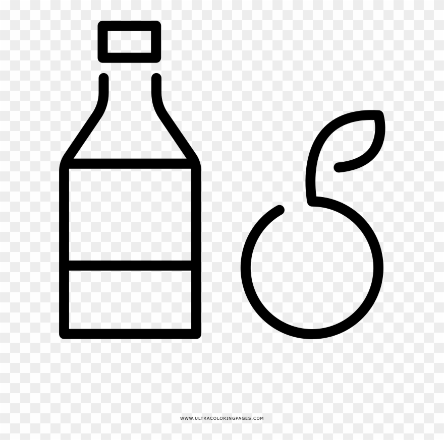 Groceries Coloring Page - Glass Bottle Clipart