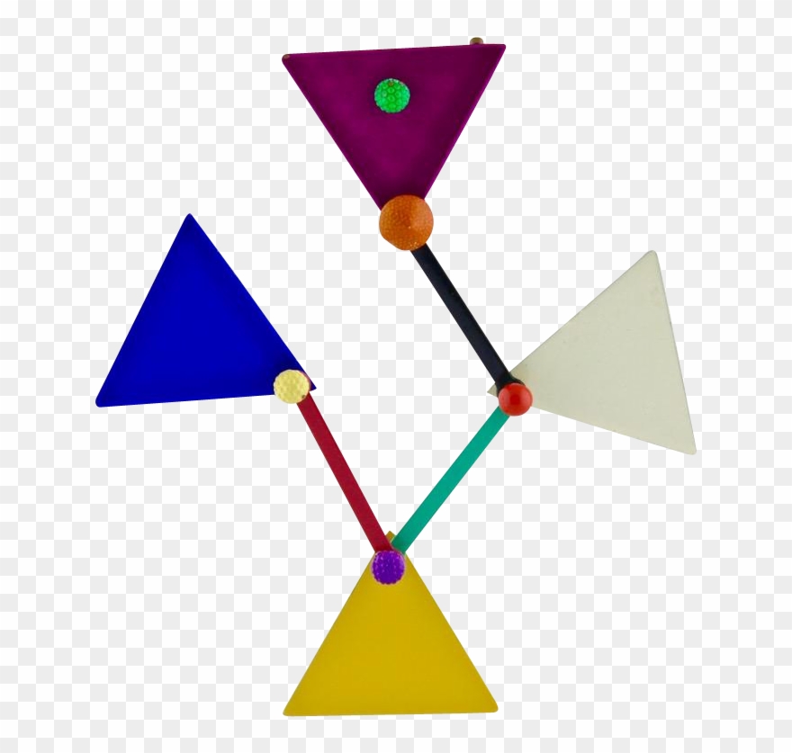 Vintage Eve Kaplin 1980s Memphis Design Move Able Enameled - Triangle Clipart