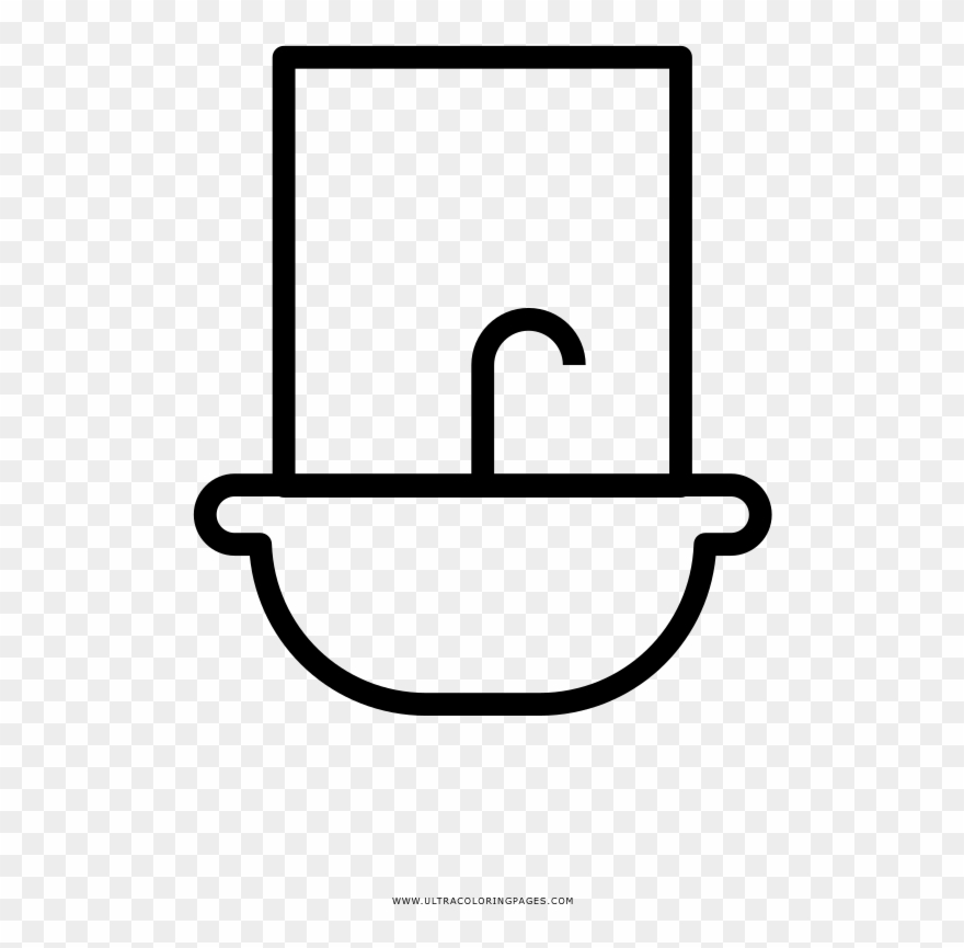 Faucet Coloring Page - Line Art Clipart