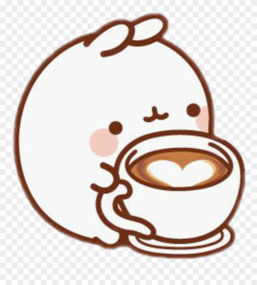 White Sticker - Molang Coffee Png Clipart