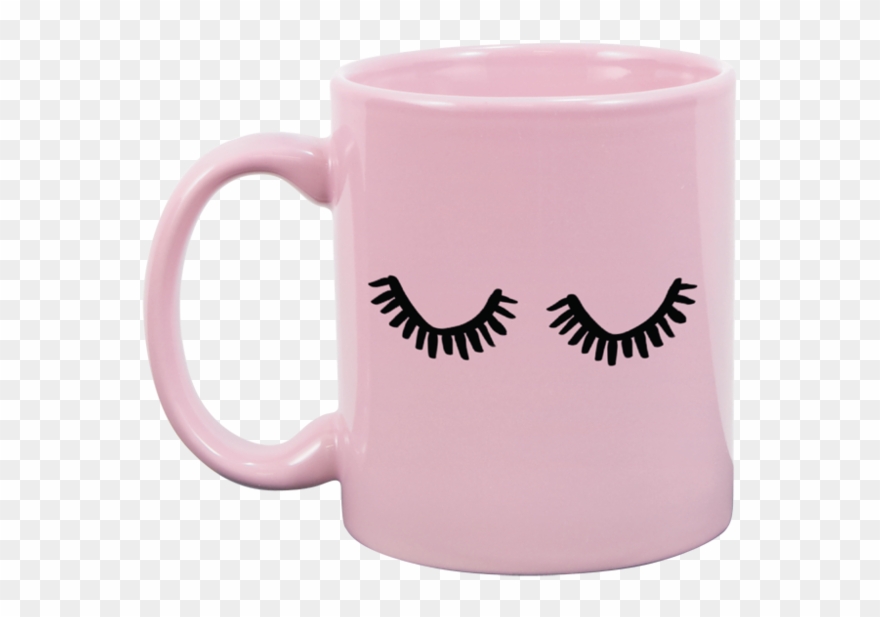 Eyelashes Blush Pink Mug - Pink Mug Clipart