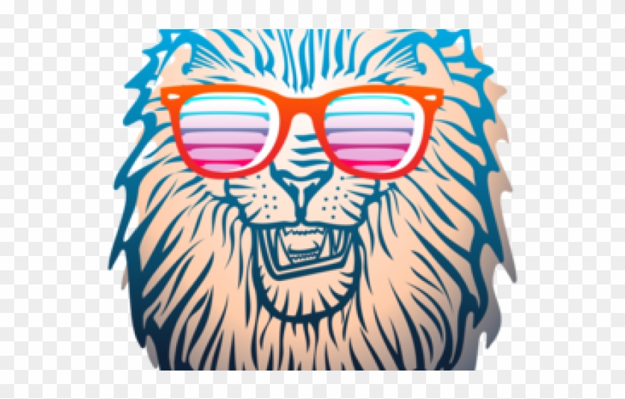 Leo Clipart Lion Roar - Lion With Sunglasses Svg - Png Download