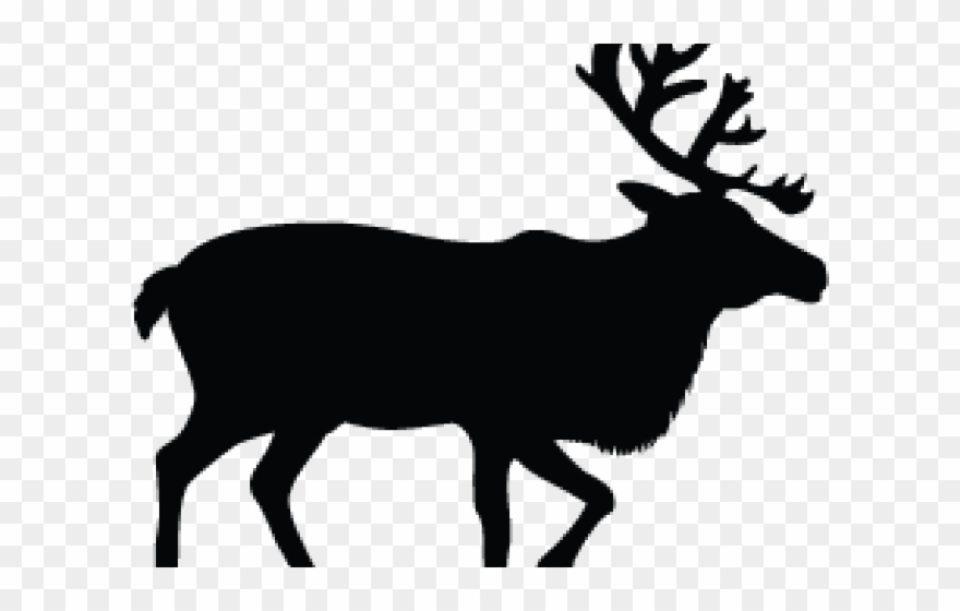 Caribou Clipart Silhouette - Reindeer Silhouette - Png Download