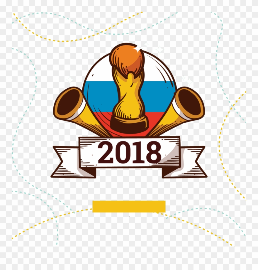 World Football Cup Background With Ball And Waves Free - 2018 World Cup Clipart