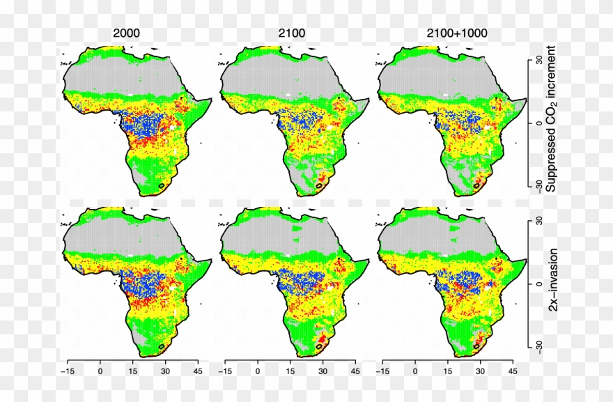 Simulated Biome Distributions Under Treatments Of Suppressed - Atlas Clipart