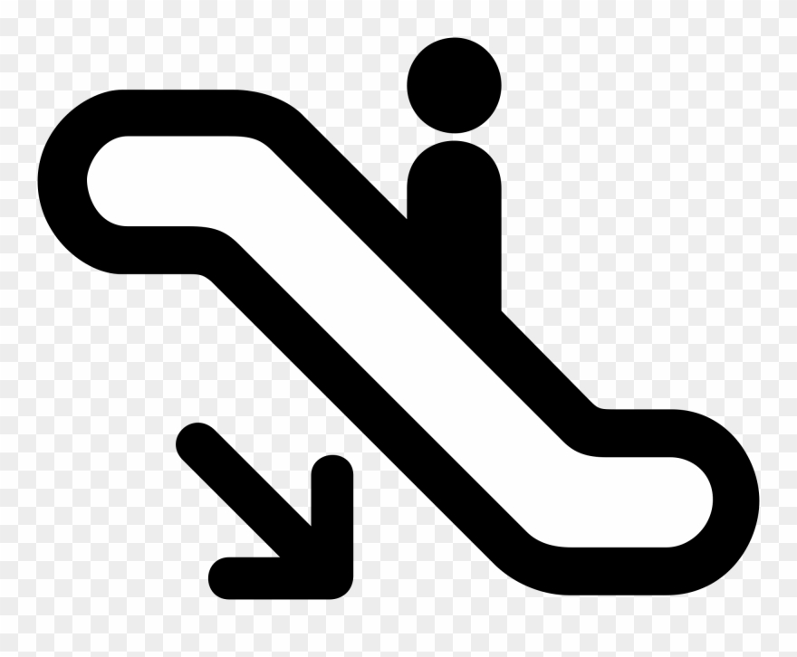 Escalator Going Down Sign Clipart