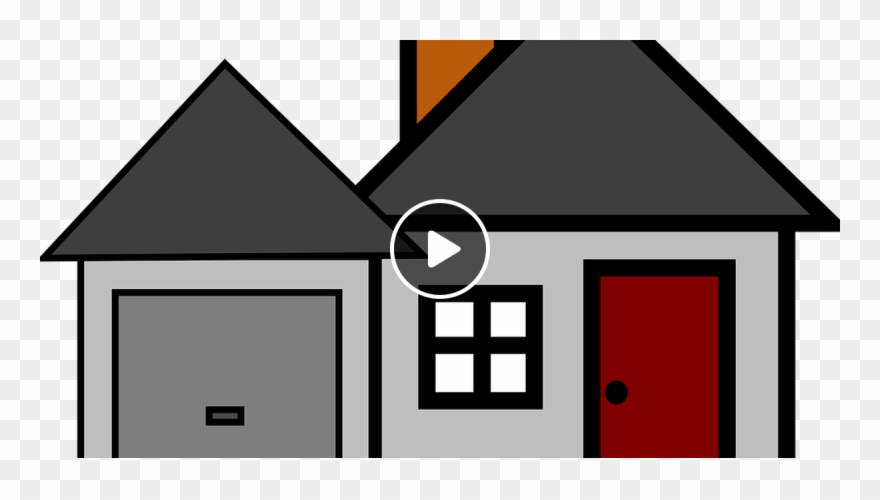 House & Garage Mix - Grey Cartoon House Clipart