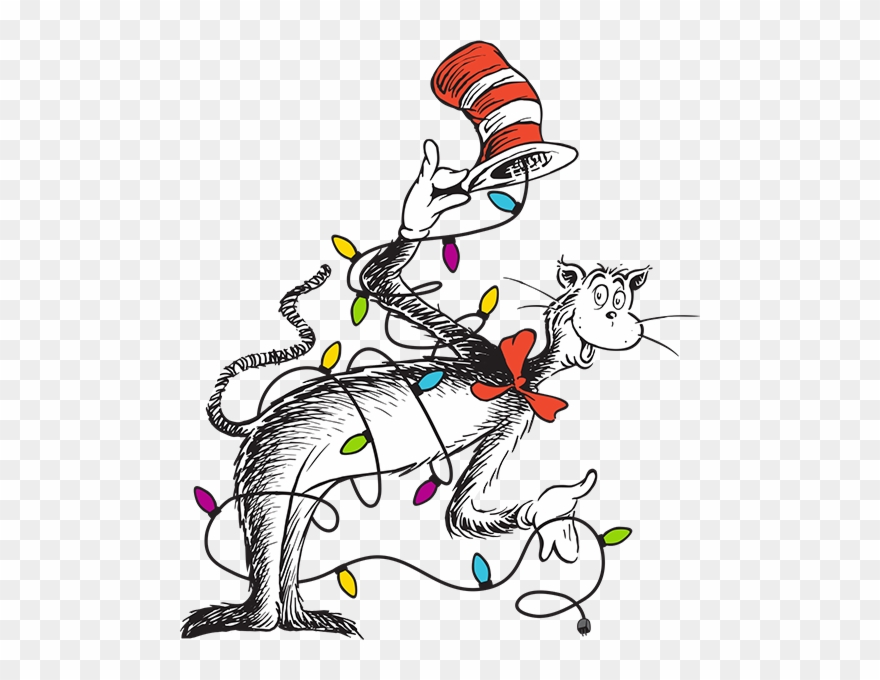 Cat-6withlights - Cat In The Hat Bowing Clipart