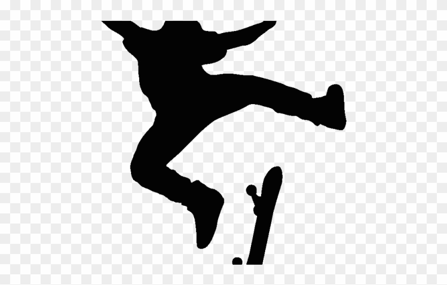 Skateboard Clipart Silhouette - Skateboarder Paintings - Png Download