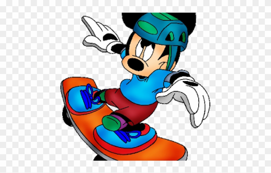 Skateboard Clipart Disney - Mickey Mouse - Png Download