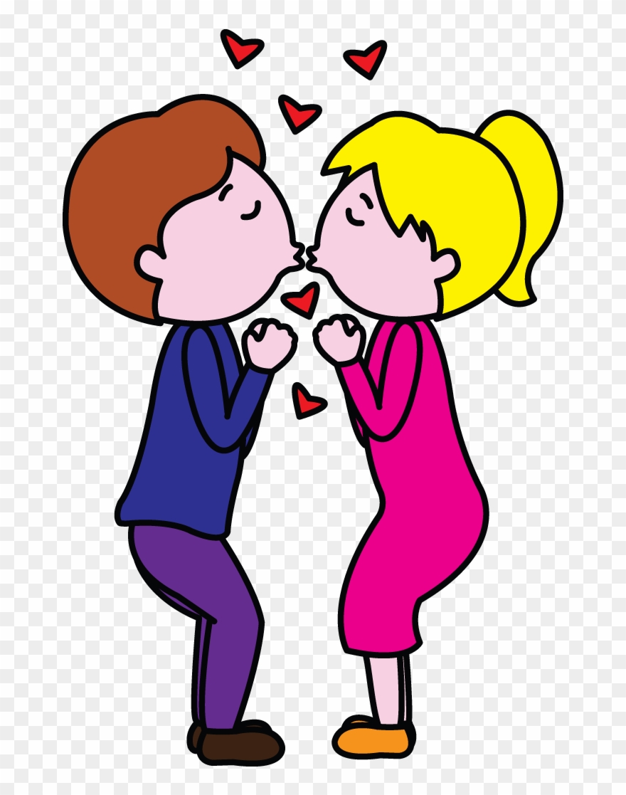 Cute Valentine S Kiss Drawin Made By - International Kissing Day Clipart