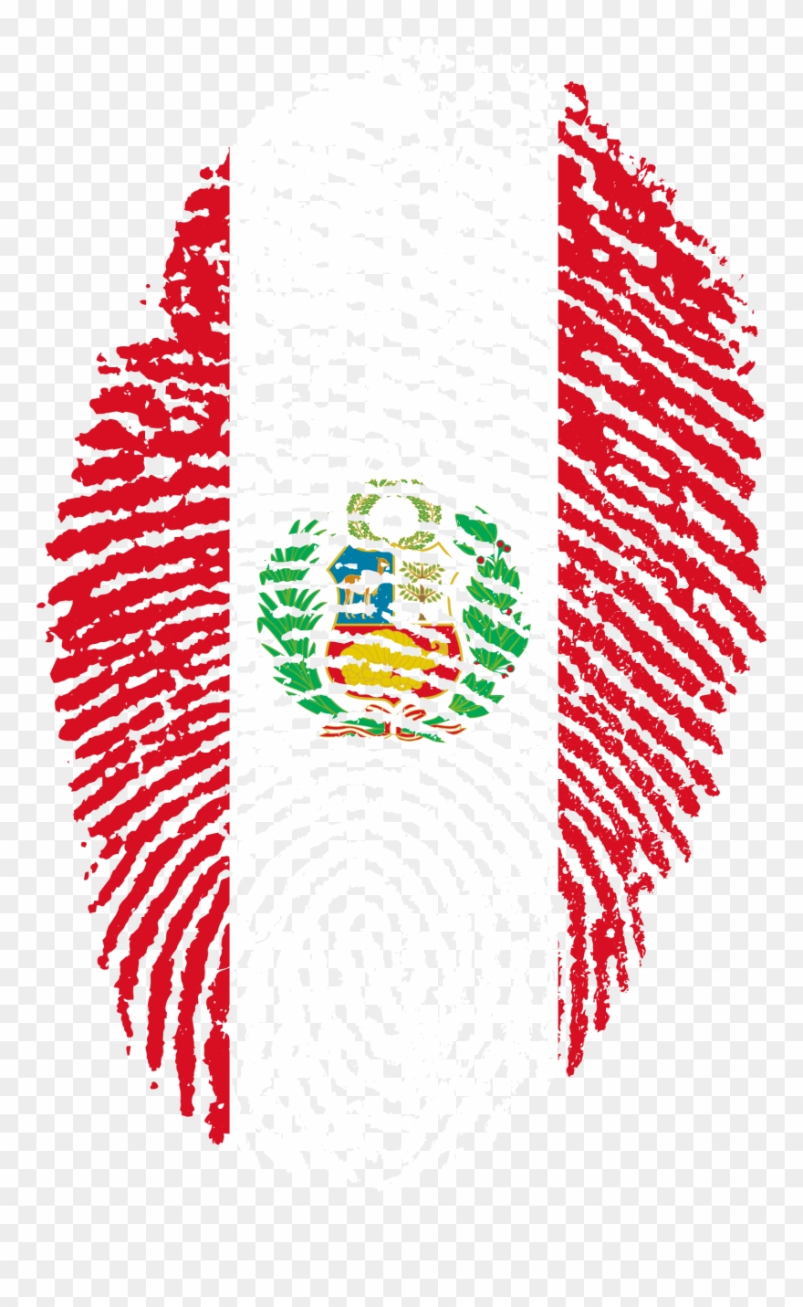 Clipart Peru Flag Map - Peru Fingerprint - Png Download