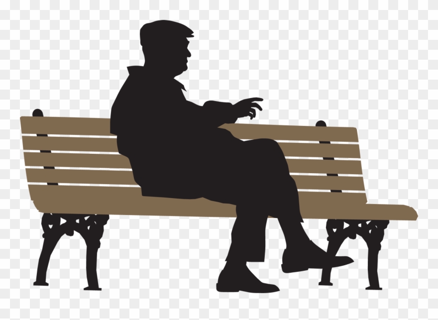 Alone Person Png - Png Sitting Bench Clipart
