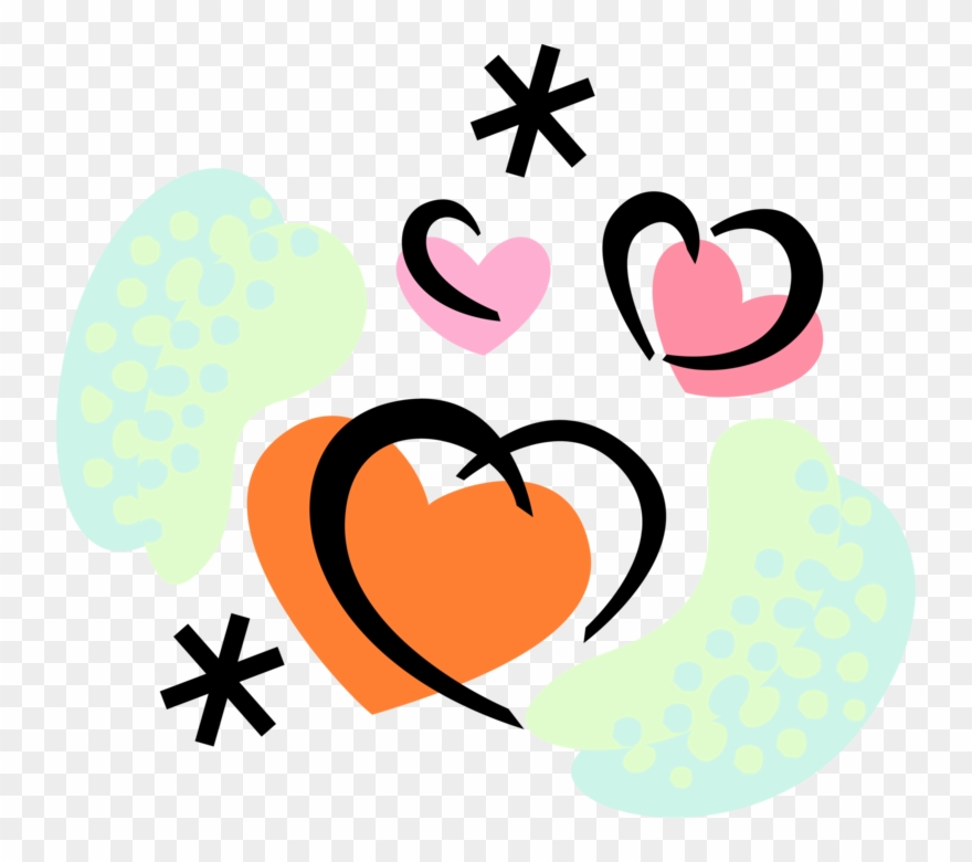 Vector Illustration Of Romantic Love Hearts Express Clipart