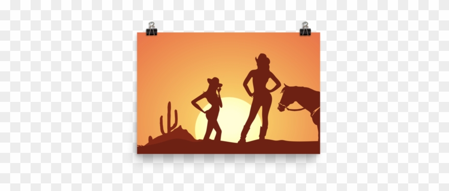 Cowgirl Silhouette Poster - Da Ponderosa Dance Hall Clipart
