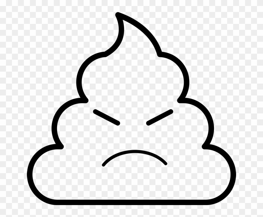 Angry Poop Emoji - Emoji Coloring Pages Clipart