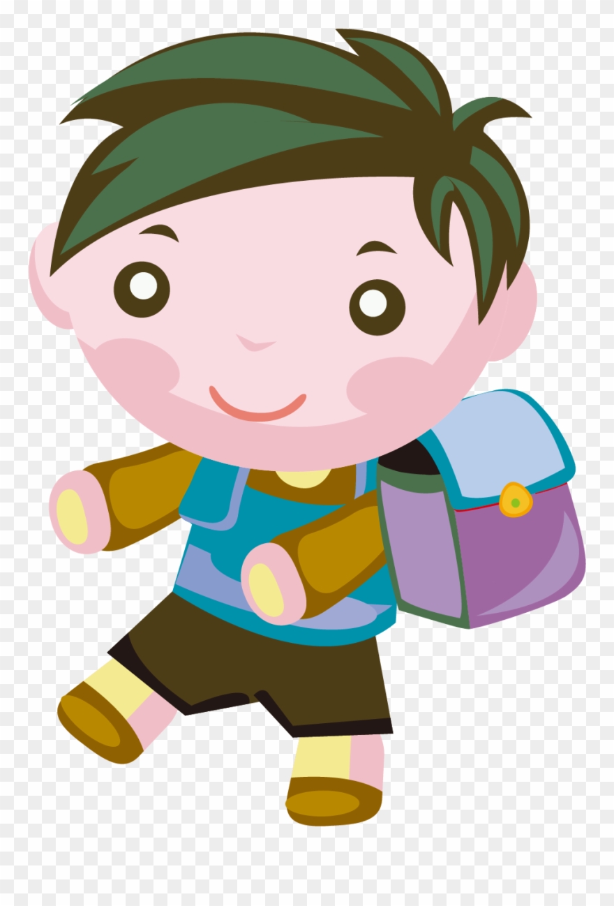 可爱卡通上学男孩- Bathing - ไป โรงเรียน การ์ตูน น่า รัก Clipart